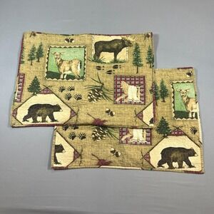 Set Of 2 Plow & Hearth Pillowcase Standard Multicolor Cotton Wildlife Imagery